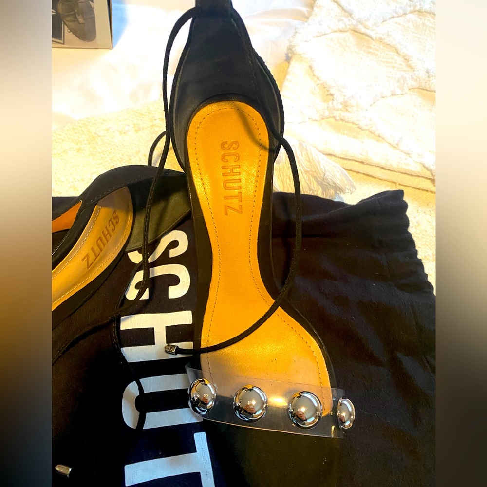 Schutz high heal tie up sandal